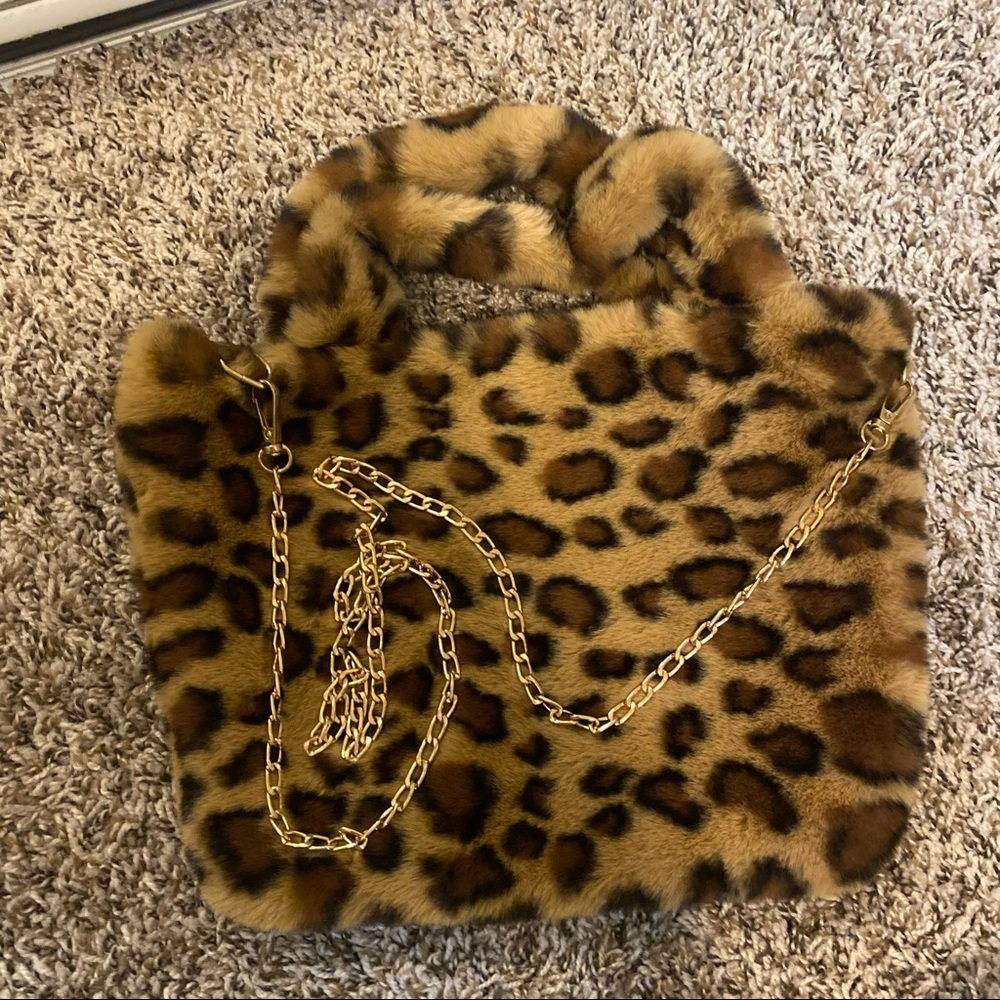 Cheetah Print Fuzzy Purse